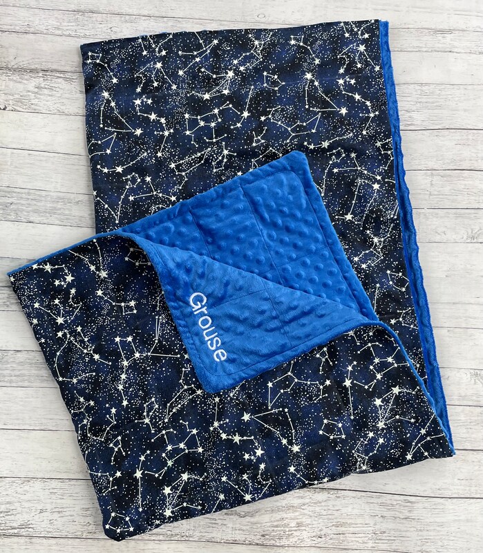 Weighted blanket Full size 55”X72” Glow in the dark stars anxiety sleep compression